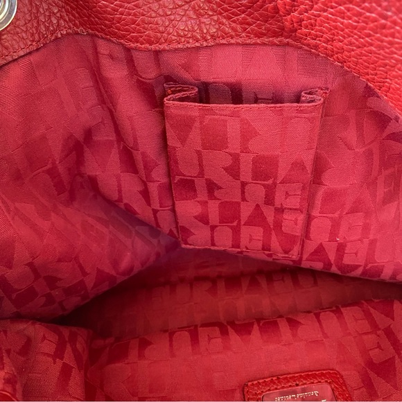 Furla Pebbled Leather Hobo Handbag Deep Red - Picture 9 of 15